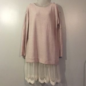 Lauren Conrad sweater tunic pale pink